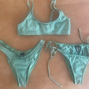 Triangl bikini 3 piece set - Maci Fawn sparkle bikini and two bottoms